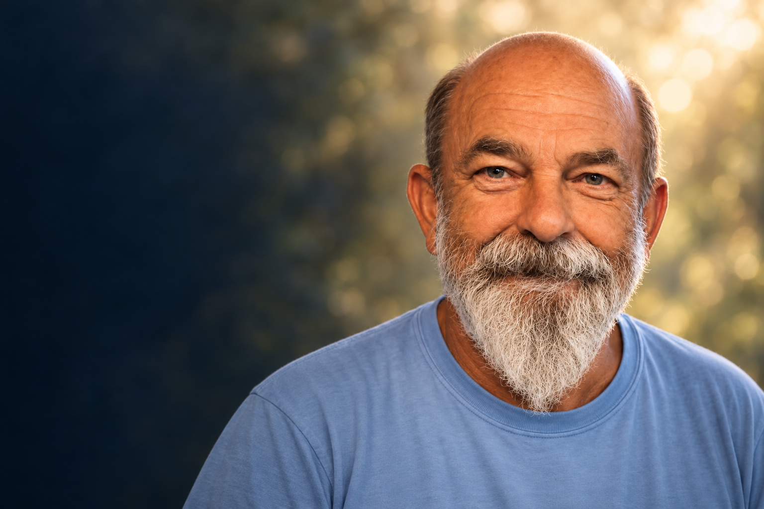 Memorial portrait of Paul Kocak, smiling gently against a softly lit background